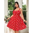 thumbnail image 1 of Plus Size Summer Casual Polka Dot Printed Sleeveless Dress, 1 of 6
