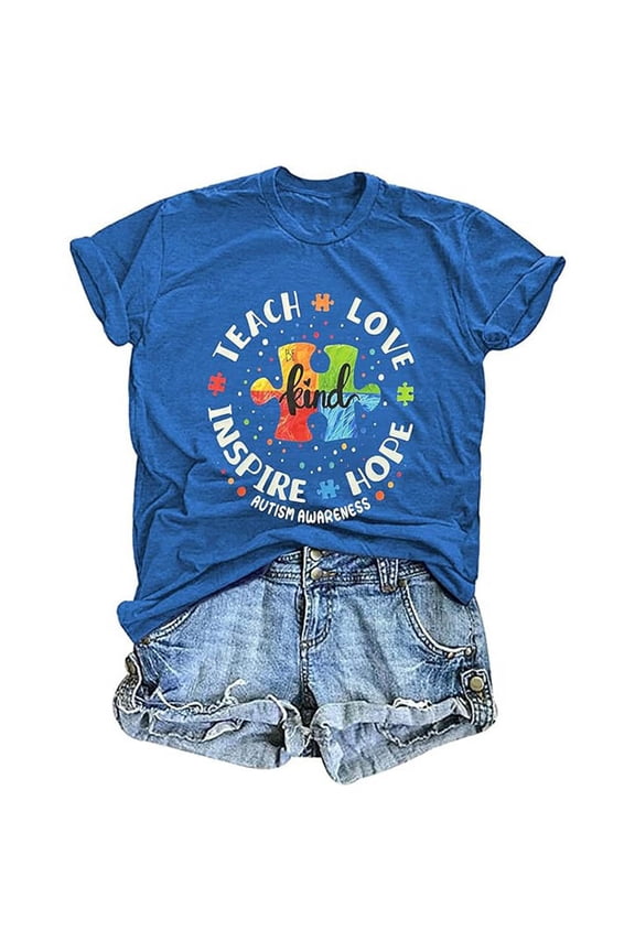 Plus Size Summer Clothes for Women Summer Casual Print Comfortable Fashion Color Round Neck Short Sleeve T Shirt Women Fall Active Base Layer Womens Exercise Tops Tight Fit Long Blue M