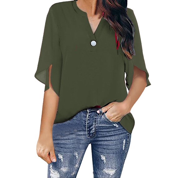 Womens Summer Tops Ladies Tees Short Sleeve Tunics Tops Long Sleeve Womens Polyester Shirts plus Size for Women Long plus Color Workout Apparel Size Blouses Shirt Full Sleeves Tees XXL