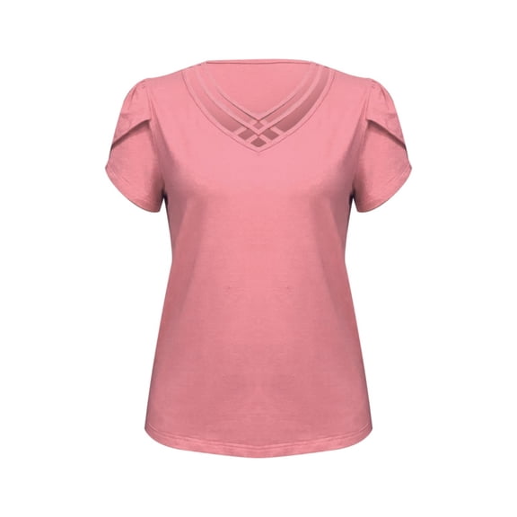 Plus Size Summer Clothes for Women Summer Fashion Ladies Tops Sexy V Neck Short Sleeve T Shirt Juniors Dressy Long Sleeve Shirts Cleavage T Shirt Women Pocket Tee Ladies Dress Shirts B S