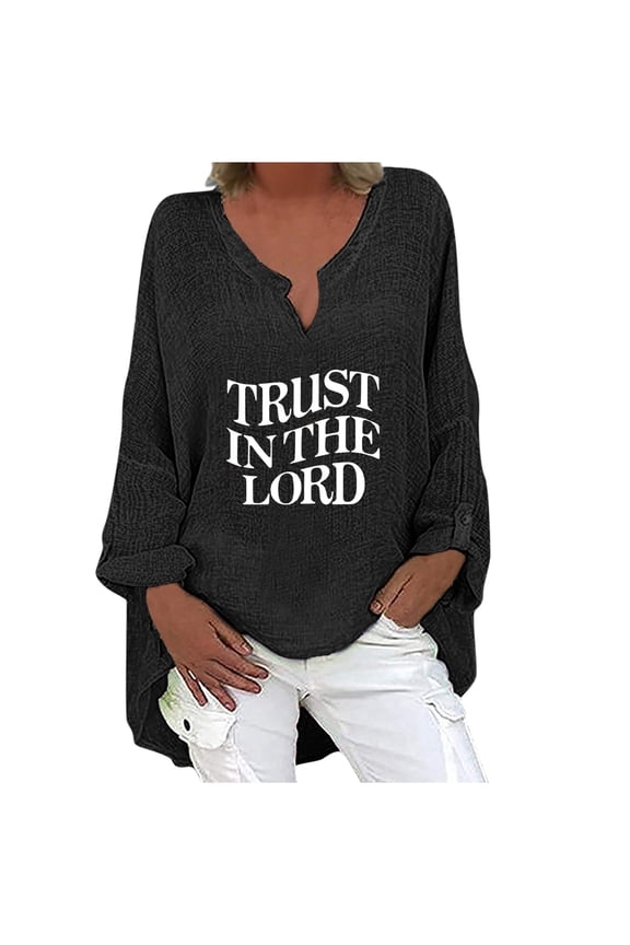 Plus Size Summer Clothes for Women Summer Long Sleeved Fashionable Breathable Comfortable Long Tail Style Printed V Neck T Shirt Top 5 Women Casual Shirts Pack Woman Shirt Low Back Black 2XL