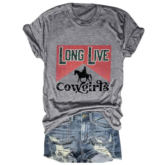 Plus Size Summer Clothes for Women Vintage Floral Print Round Neck T Shirt For Women Country Music Graphic Short Sleeve Tee plus Size T Shirt Womens Dressy Blouse Short Sleeve Womens Tunics Grey XL