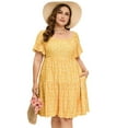 thumbnail image 1 of Plus Size Summer Dress Womens Plus Size Clothing Square Neck Dress Ruffle Sleeve Plus Size Dress, 1 of 3