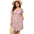 thumbnail image 1 of Plus Size Summer Dress Womens Plus Size Clothing Square Neck Dress Ruffle Sleeve Plus Size Dress, 1 of 3