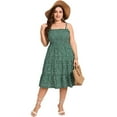 thumbnail image 1 of Plus Size Summer Dresses Women’s Sleeveless Square Neck Smocked Flowy Ruffle A Line Maxi Dress, 1 of 5