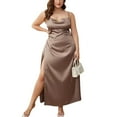 thumbnail image 1 of Plus Size Summer Dresses for Women Oversized Women's Sleepwear Soft Camisole Tops Spaghetti Strap Casual Womens Nightgown Brown, 1 of 8