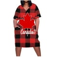 thumbnail image 1 of Plus Size Summer Dresses for Women Short Sleeve V Neck Comfort Fashion Dresses Dressy Patriotic Wear with Pockets, 1 of 4