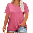 thumbnail image 1 of Plus Size Summer T Shirts Women Tops Short Sleeve Casual Loose Fit Tunic Tee Shirts Dressy Soft Work Office Outfit, 1 of 3