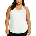 thumbnail image 1 of Plus Size Summer Tops Women Racerback Yoga Sport Tank Top Sleeveless Casual Basic Tees Curved Hem Camisole (L, White), 1 of 5
