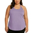 thumbnail image 1 of Plus Size Summer Tops Women Racerback Yoga Sport Tank Top Sleeveless Casual Basic Tees Curved Hem Camisole (S, Purple), 1 of 5