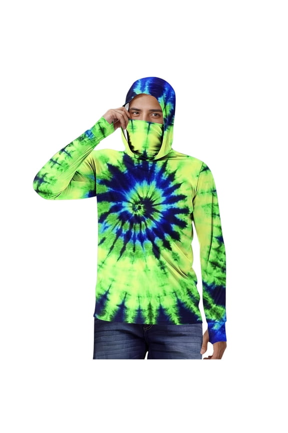 Plus Size Sun Protection Hoodie for Mens,Summer UPF 50+ Long Sleeve Shirts UV Spf Tee Shirts Sun-Protective Clothing Sun Protection Hoodie with Mask Trends Lightweight Workout Running Gym Blouses
