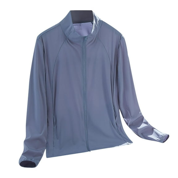 Plus Size Sun Protection Shirts for Mens，Summer Quick Dry Athletic Stretch UV Spf Tees Shirts Front Zipper UPF 50  Long Sleeve Tops Rash Guard Quick Dry Blouses Summer Beach Golf Loose Outfits