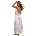 thumbnail image 1 of Plus Size Sundress for Women 2026 Flowy Strappy Backless Dress Lightweight Long Dress for Beach Vacation, Lavender Bows Design, 1 of 6