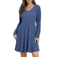 thumbnail image 1 of Plus Size Sweater Dresses for Women 5XL, VEPKUL Casual Sweater Dresses Long Sleeve V Neck Fall Winter Dress Tunic Dress with Pockets, 1 of 9
