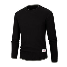 Mens Sweater Zip Up Mens Winter Low Long Sleeve Vacation Outdoor Knitted Wool Sweater Top Color Black Size L Walmart