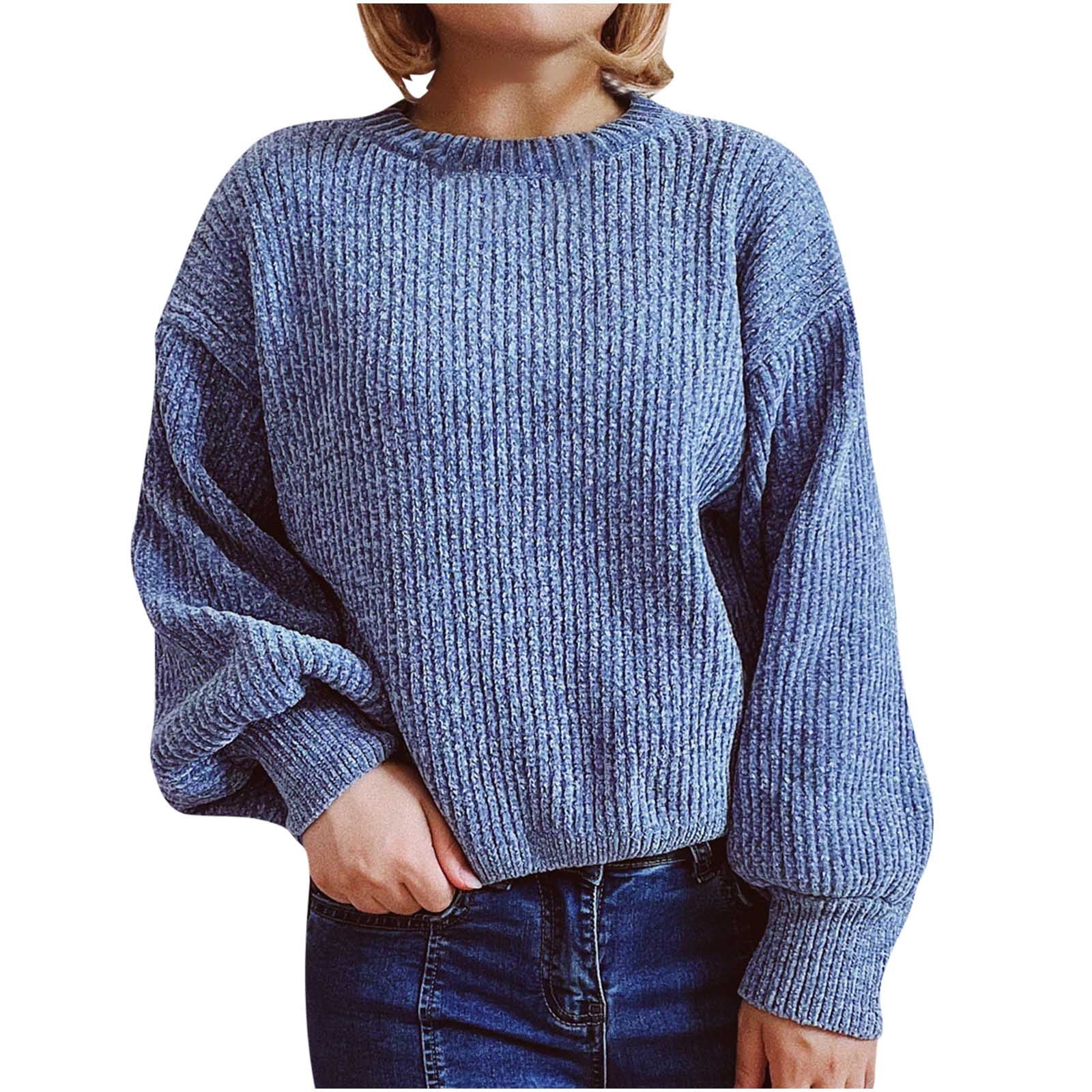 Plus Size Sweaters For Women Sevevn Women's Loose Casual Solid
