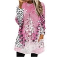 thumbnail image 1 of Plus Size Sweaters Tunic Tops for Women Loose Fit Crewneck Fleece Long Sleeve Sweatshirt Pullover with 2 Pockets (M, Pink), 1 of 6