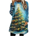 thumbnail image 1 of Plus Size Sweaters Tunic Tops for Women Loose Fit Crewneck Fleece Long Sleeve Sweatshirt Pullover with 2 Pockets (S, Blue), 1 of 6