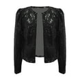 thumbnail image 1 of Plus Size Sweaters Winter Fall Fashion Urban Sequin Sequins Sparkling Casual Tops Open Front Jacket Coat, 1 of 4
