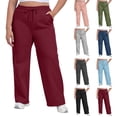 thumbnail image 1 of Plus Size Sweatpants for Women with Pockets Elastic Waist with Drawstring Pants Pants for Women Joggers Pants Casual Soft Sweatpants Lounge Pants on Clearance, 1 of 8