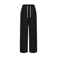 thumbnail image 1 of Plus Size Sweatpants for Man Trendy Elastic Waist Casual Trousers Drawstring Loose Daily Straight Leg Pants (Black,3XL), 1 of 6