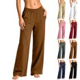 thumbnail image 1 of Plus Size Sweatpants for Women Baggy Casual Straight-Leg Full Length Solid Loose And Tight Waist Wide Leg Fleece Lounge Sweatpants Relaxed Fit, 1 of 6