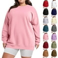 thumbnail image 1 of Plus Size Sweatshirt for Women Round Neck Tops Long Sleeve Shirts Business Blouses Lightweight Basic Tees Trendy Cute T Shirts Fall/Spring Clothes, 1 of 7
