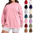 thumbnail image 1 of Plus Size Sweatshirt for Women Round Neck Tops Long Sleeve Shirts Business Blouses Lightweight Basic Tees Trendy Cute T Shirts Fall/Spring Clothes, 1 of 7