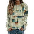 thumbnail image 1 of Plus Size Sweatshirt for Women Vintage Plaid Print Hoodless Shirts Crewneck Comfy Trendy Long Sleeve Tunic Pullover, 1 of 5