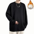 thumbnail image 1 of Plus Size Sweatshirts for Men Fleece Lined Big & Tall M-5X Long Sleeve Shirts Pullover Solid Color Thermal Warm Casual Basic Crewneck Sweatshirt Tops, 1 of 6