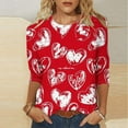thumbnail image 1 of Plus Size Sweatshirts for Women 3/4 Sleeve Heart Graphic Loose Pullover Relaxed Fitted Drop Shoulder Causal Tops Cute Valentines Day Outfits 2026, 1 of 7