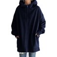 thumbnail image 1 of Plus Size Sweatshirts for Women Casual Zip Up Hoodies Tunic Long Jacket Outerwear with Pockets Red 3XL, 1 of 7