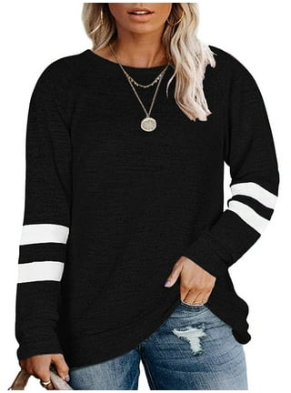 Black sweatshirt with white stripes on sleeves shop