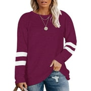 Plus Size Sweatshirts for Women Long Sleeve Oversized Tunic Tops Casual Pullovers Shirts