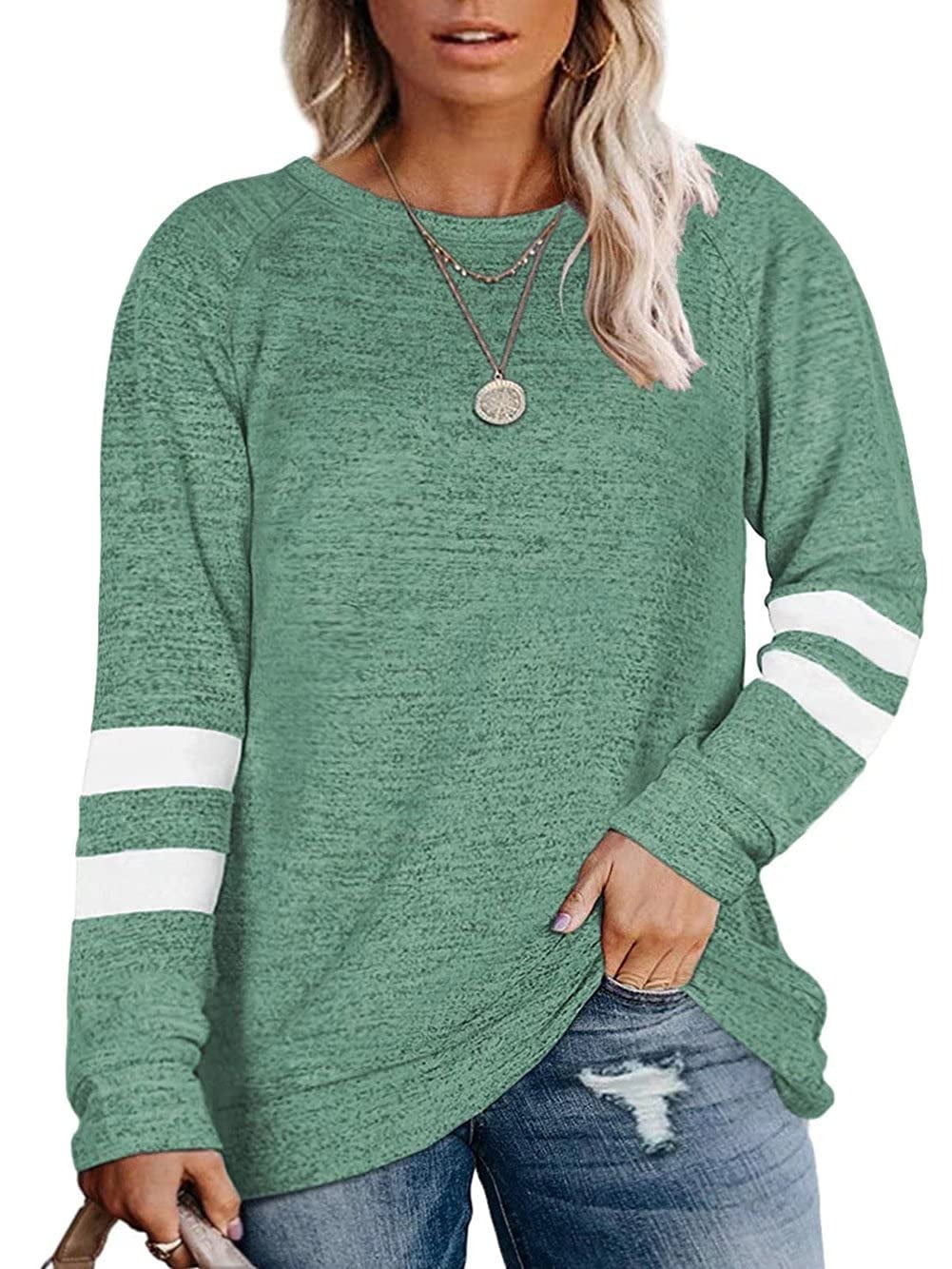 YYDGH Womens Causal Loose Crewneck Sweatshirt Plus Size Long