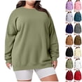 thumbnail image 1 of Plus Size Sweatshirts for Women Oversized Hoodless Fleece Crew Neck Long Sleeve Tops Loose Fall Outfits Winter Clothes Sweatshirt, 1 of 7