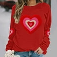 thumbnail image 1 of Plus Size Sweatshirts for Womens Valentine's Love Heart Printed Shirts Long Sleeve Round Neck Blouses Valentine's Day Sweater Pullover Tops, 1 of 5