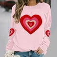 thumbnail image 1 of Plus Size Sweatshirts for Womens Valentine's Love Heart Printed Shirts Long Sleeve Round Neck Blouses Valentine's Day Sweater Pullover Tops, 1 of 5