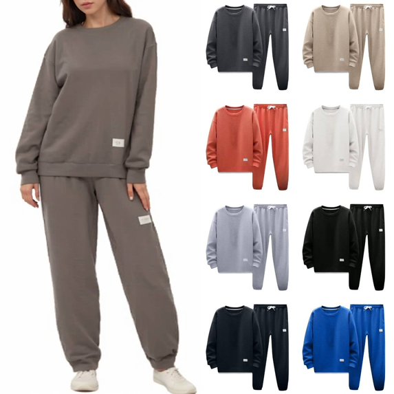 Plus Size Sweatsuits for Women 2 Piece Jogger Set Cozy Fleece Lounge Wear Oversized Winter Fashion Coffee XL