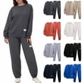 thumbnail image 1 of Plus Size Sweatsuits for Women 2 Piece Jogger Set Cozy Fleece Lounge Wear Oversized Winter Fashion Dark Gray XL, 1 of 5