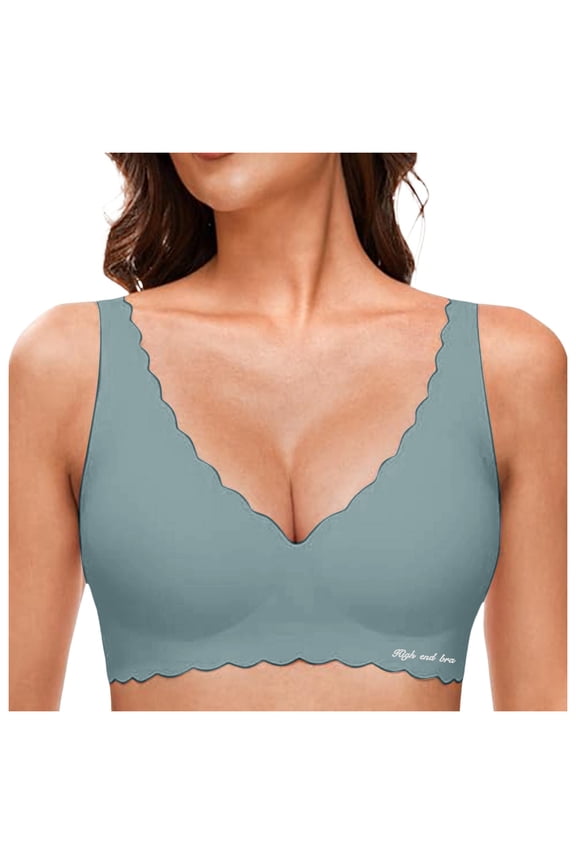 Plus Size Swim Bra Lifting Bra Deep V Petal Bras For Women No Underwire Soft Wireless Bralettes Comfort Seamless Bras