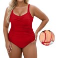 thumbnail image 1 of Plus Size Swimming Suits for Women Red Swimsuit Womens Swimsuits 1 Piece Beach Swimsuits for Women, 1 of 5