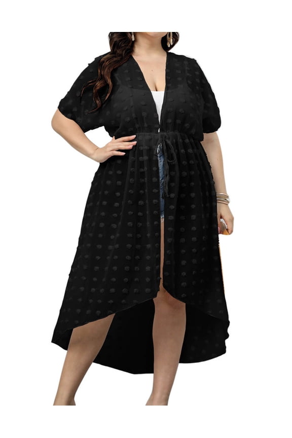 Plus Size Swimsuit Cover Up for Women Chiffon Cardigan Beach Cover Up Casual Bathing Suit Coverups Shermie