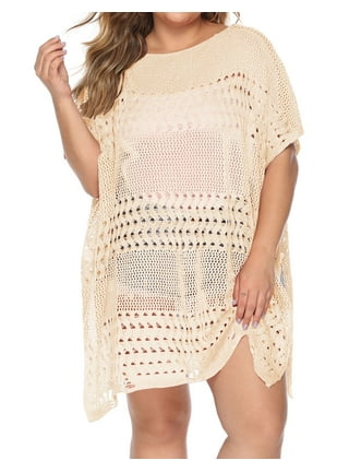 Womens Plus Swimsuit Cover ups in Womens Plus Swimsuits Beige Walmart