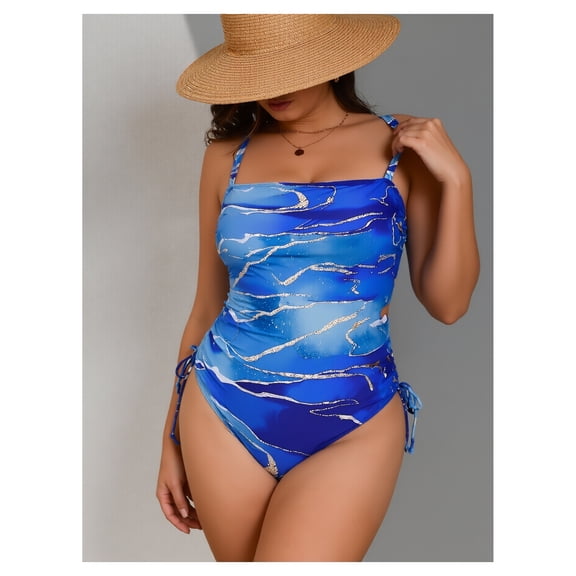 Plus Size Swimsuit One Piece - Women's Tummy Control Bathing Suit Slimming Swimwear with Ruching; Comfortable & Supportive One-Piece Swimsuits for Women