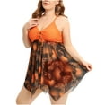 thumbnail image 1 of Plus Size Swimsuit for Women Two Piece Tummy Control Swimsuits Mesh Flowy Bathing Suit Boyshorts Swimdress Tankini, 1 of 7