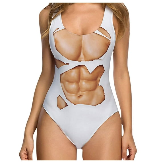 Plus Size Swimsuit for Women 2024 One Piece Fashion Printed Swimsuit for Pool Party Sleeveless Amazing Bathing Suit Magical Slim Padded Swimsuit