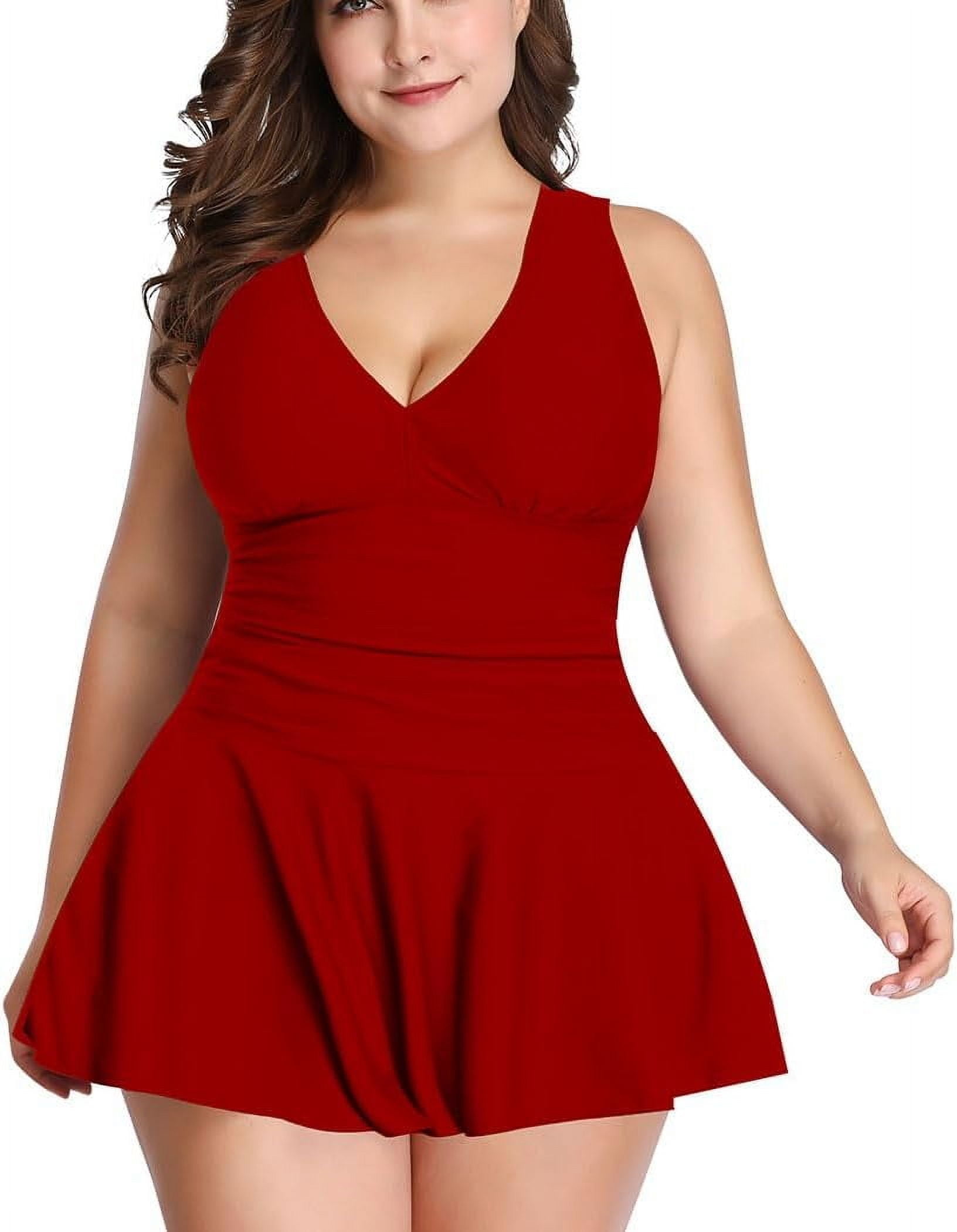 Ecupper Women's Plus Size Tankini Swimsuit Set - Flowy Top With Boyshorts, Swimsuit For Curvy Figures