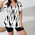 thumbnail image 1 of Plus Size Swimsuit for Women Two Piece Modest Tankini Full Coverage Tummy Control V Neck Bathing Suits Swim Short Sleeve Top with Shorts White XL, 1 of 7
