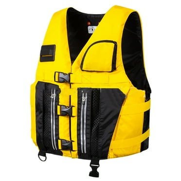 Plus Size Swimwear High Buoyancy Life Jacket for Water Sports Adults Featuring Reflective Strips Zipper Closure Comfortable Fit and Versatile Design